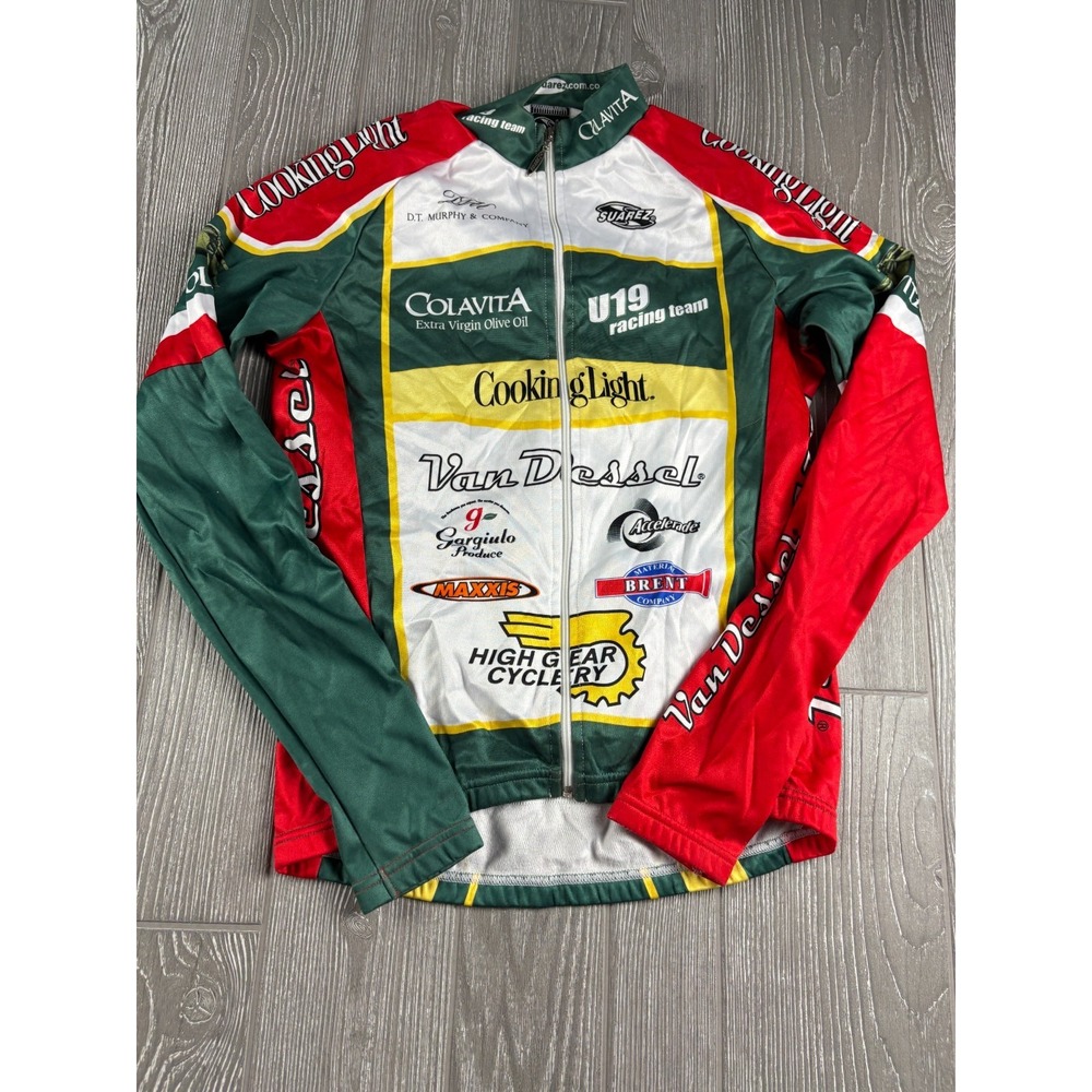 Suarez Cycling Jersey Unisex Size XS Long Sleeve Zip Up Multicolor Colorblock